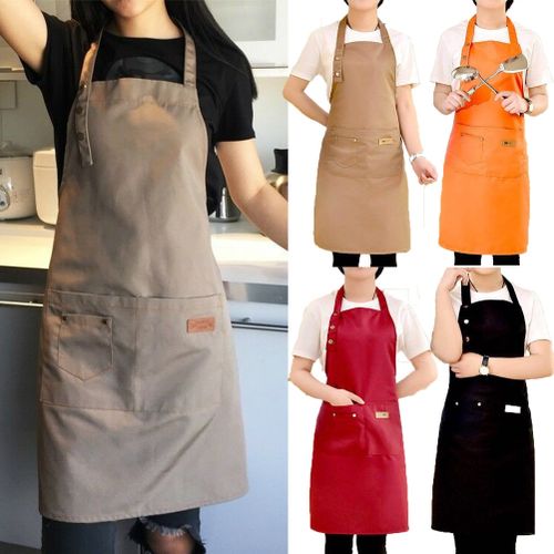 Waterproof 2Pockets Kitchen Chef Baking Cooking BBQ Apron