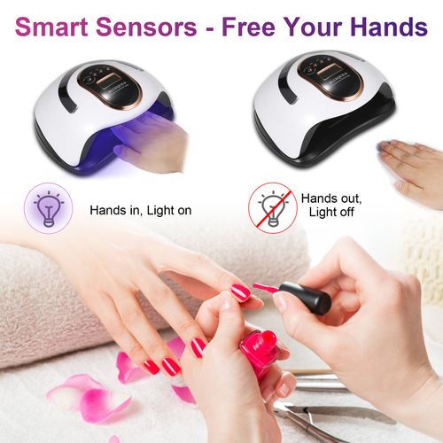 168W LED UV Nail Lamp Kits Fast Dryers 4 Timer Setting